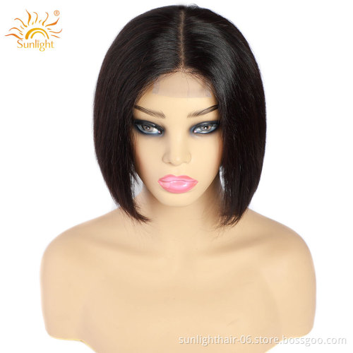 Straight Short Bob 13x4 Lace frontal For Women  Human Hair Wigs With Baby Hair Remy